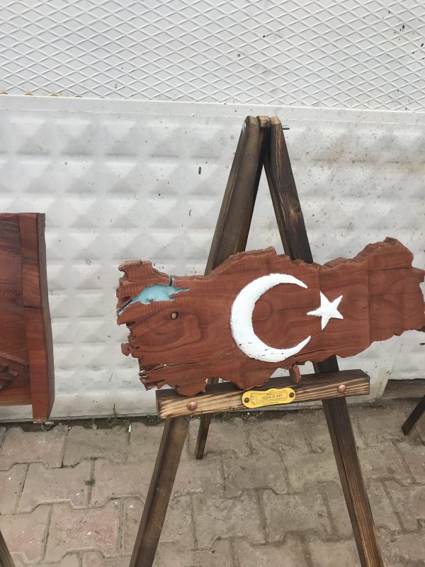 TÜRKIYE HARITASI BAYRAK OKALIPTUS 580X265X25.a