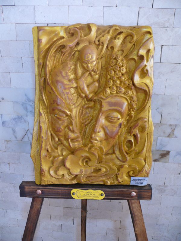 MELEK VE SEYTAN Buddha And Demon 450x315x44 KARA KAVAK